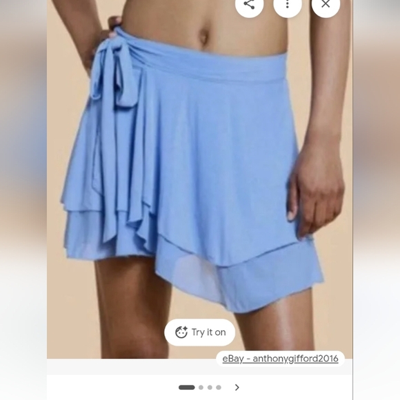 Women's Blue Dance Studio Wrap Skort - Picture 2 of 3